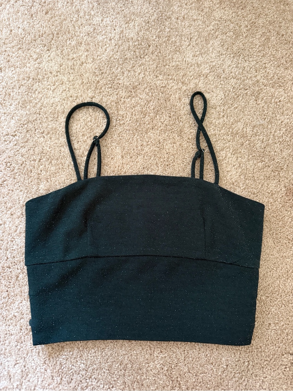 DARK GREEN SPARKLY GOING OUT TOP